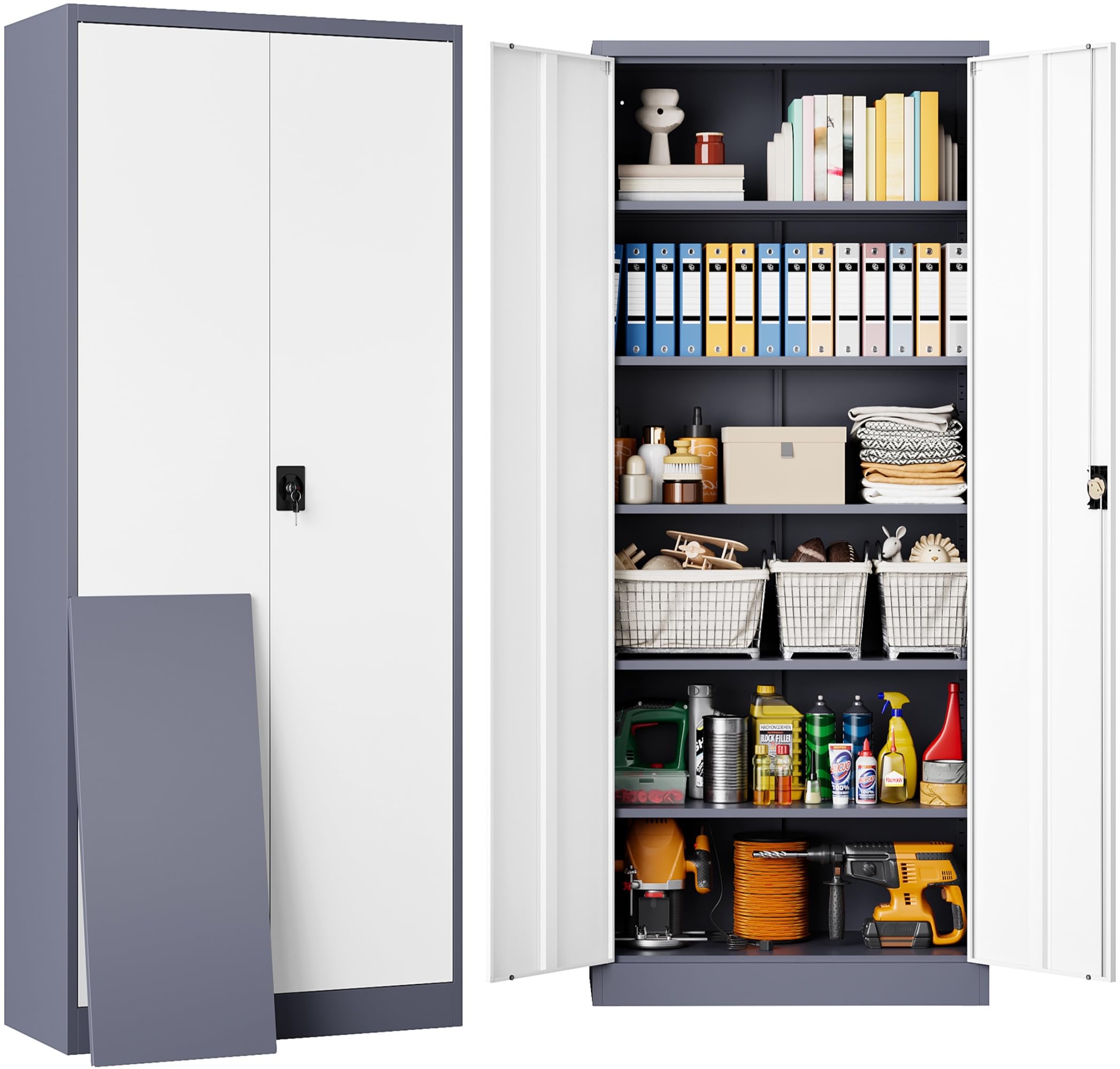 Amazon.com: SISESOL Storage Cabinet with Doors and Shelves